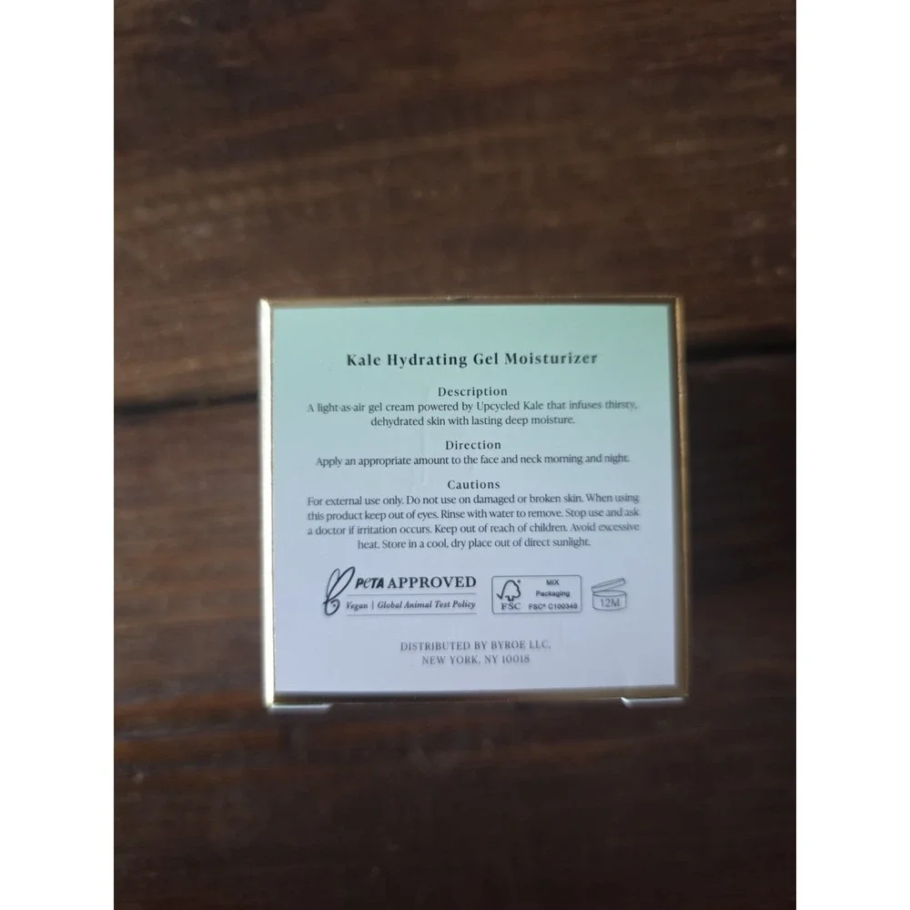 BYROE New York Kale Hydrating Gel Moisturizer, Vegan, 1.69 fl. oz. (50ml)